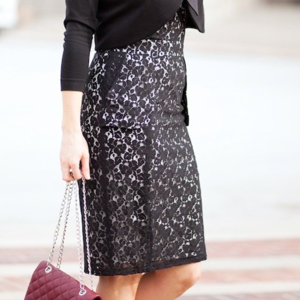 EXPRESS Black Lace Midi Dress